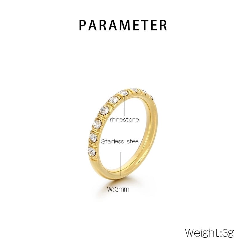 Vintage Style Minimalist Classic Style Geometric 304 Stainless Steel 18K Gold Plated Rings