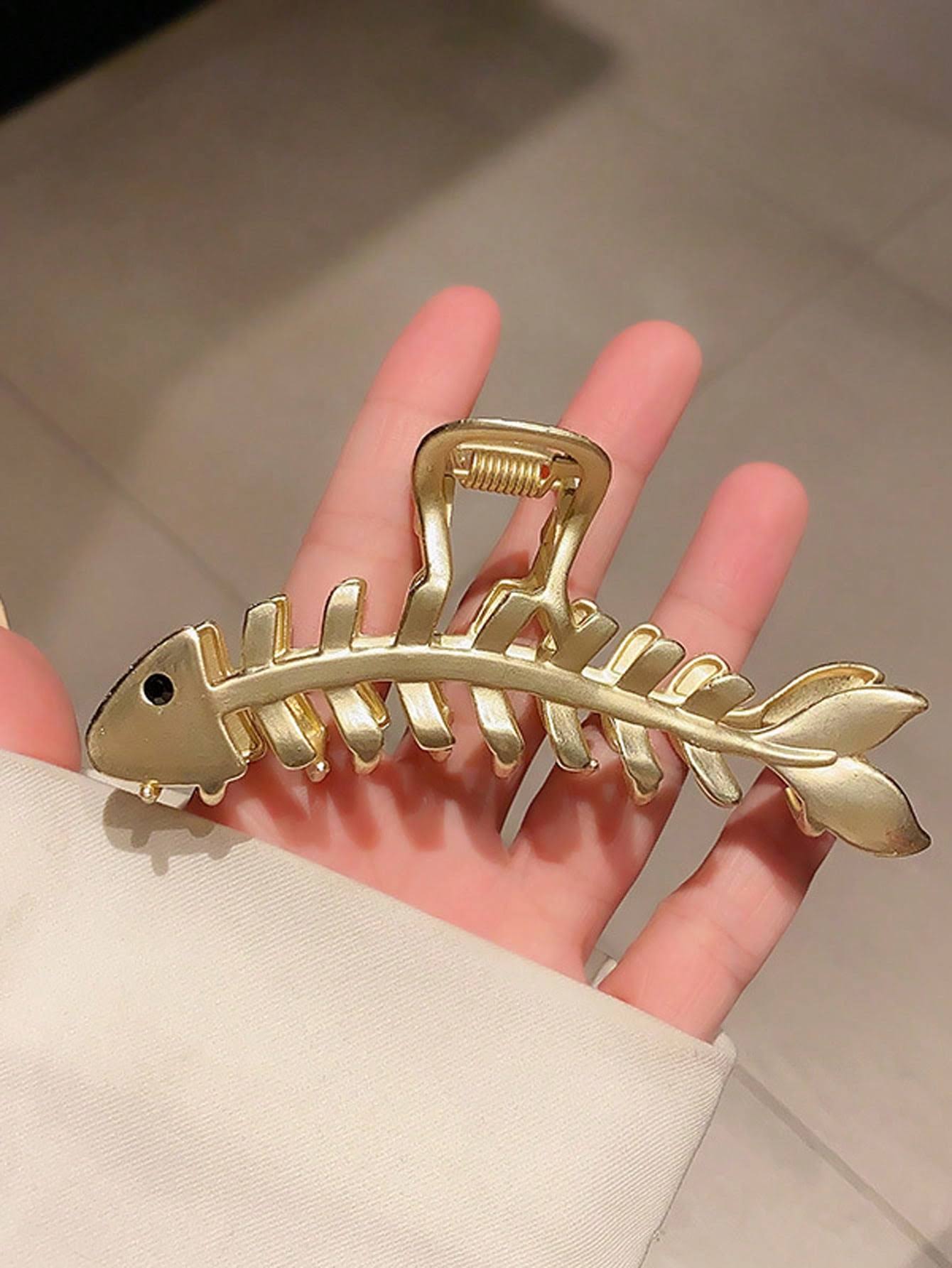 Metal Fish Bone Hair Clip