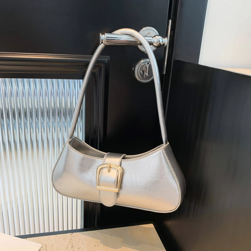 Women's Pu Leather Solid Color Streetwear Square Zipper Shoulder Bag