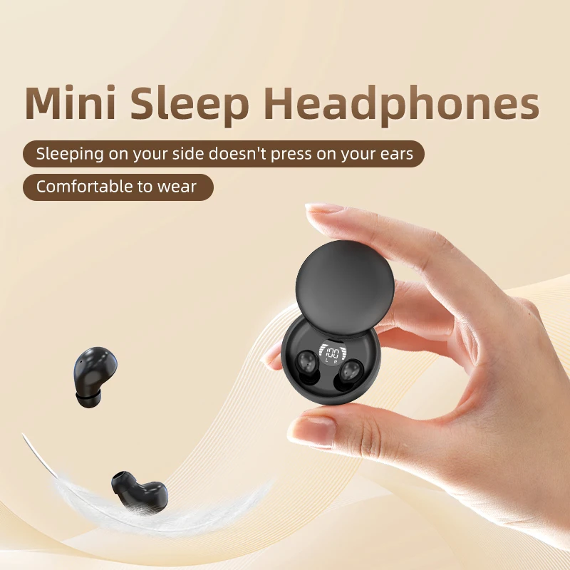 New26 Bluetooth 5.4 Wireless Earphones Small Earbuds Sleeping Sport Invisible Headphones Bass Sound Quality Headset Sliding Cover
