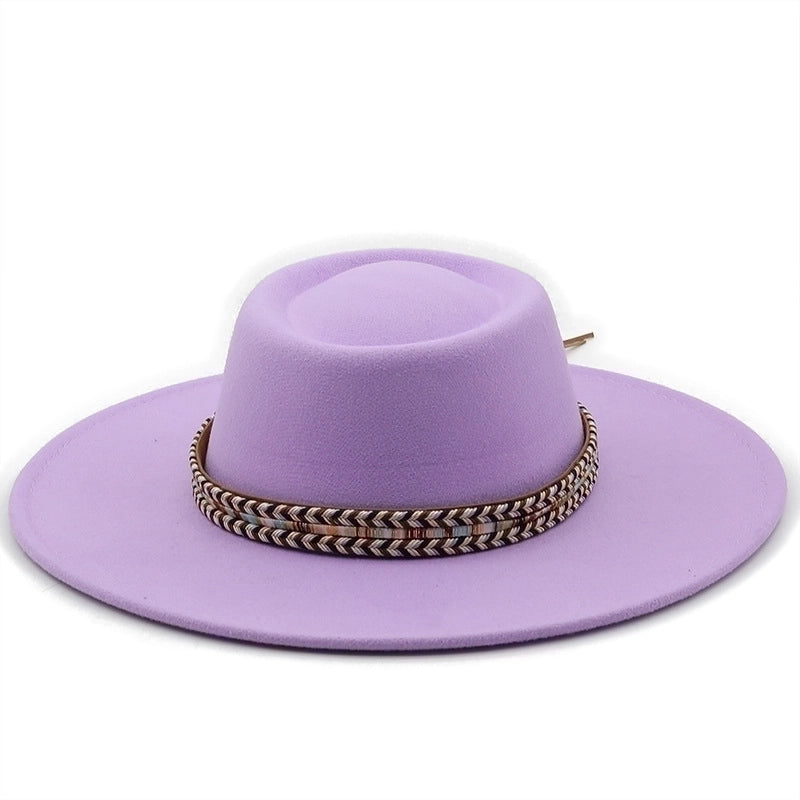 Fashion Ethnic Autumn And Winter Men's And Women's Couple Broad-brimmed Hat