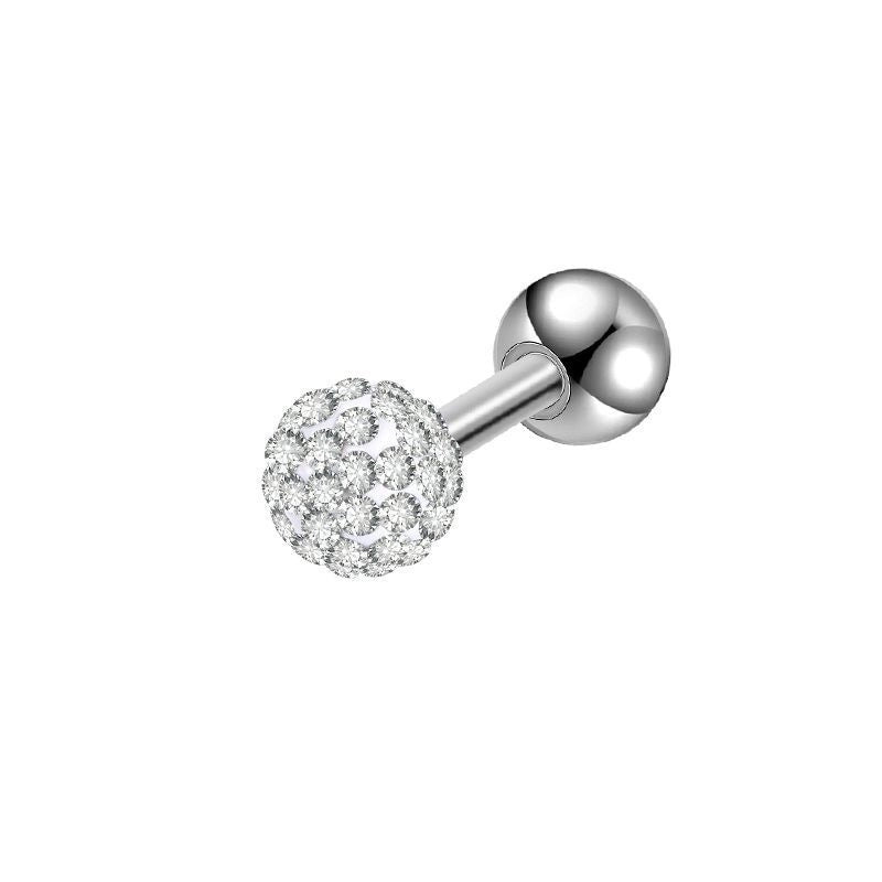 Minimalist Solid Color Stainless Steel Inlay Artificial Diamond Ear Studs 1 Piece