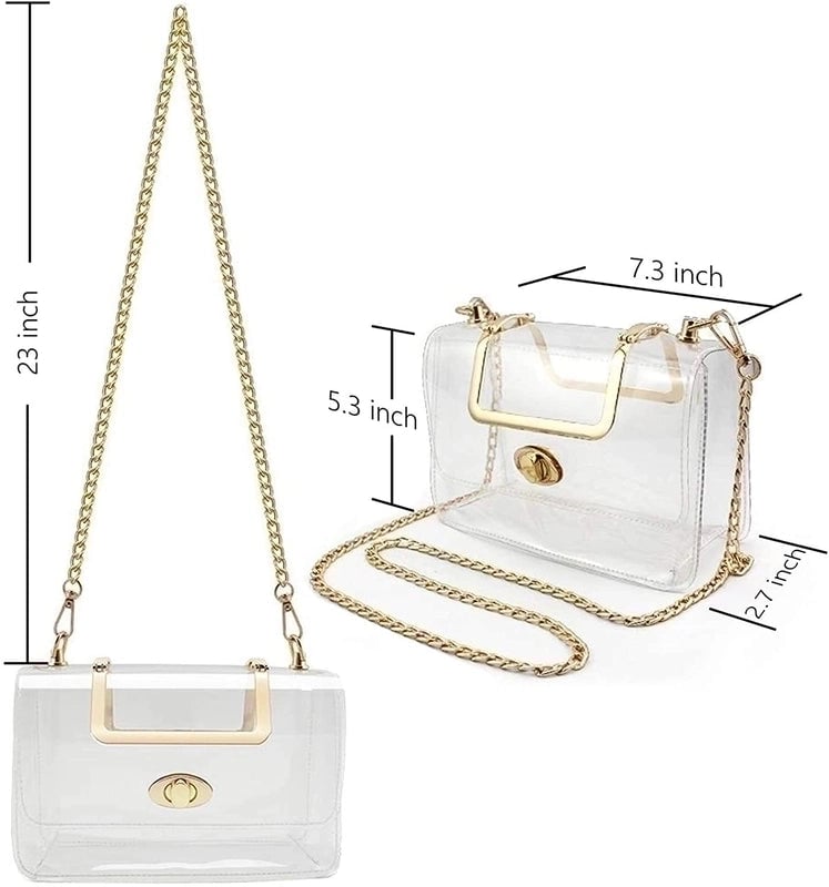 Women's Small PVC Solid Color Basic Lock Clasp Crossbody Bag