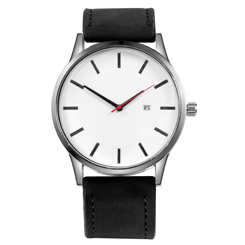 Fashionable minimalist leather watch