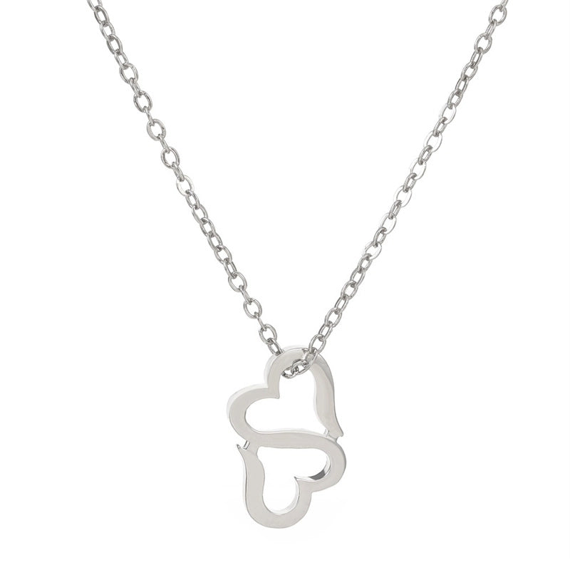 Casual Minimalist Cross Infinity Heart Shape Titanium Steel Copper Plating Hollow Out Inlay Crystal Rhinestones Zircon 18k Gold Plated Gold Plated Silver Plated Pendant Necklace