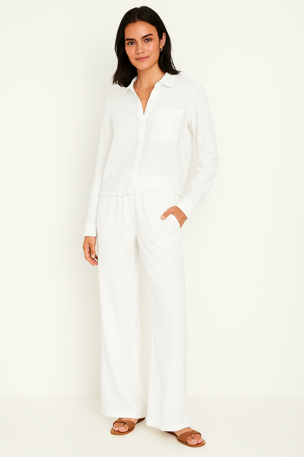 Casual High Rise Wide Length Pants