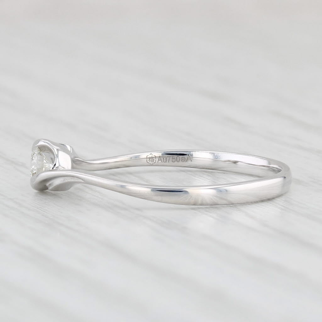VS2 Diamond Solitaire Bypass Ring 18k White Gold Size 6 Stackable