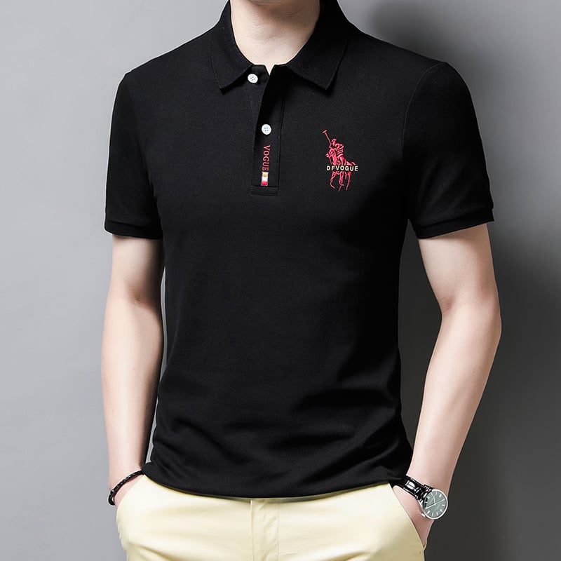 🔥Men's Business Casual Embroidered Lapel Short Sleeve Polo Shirt🔥