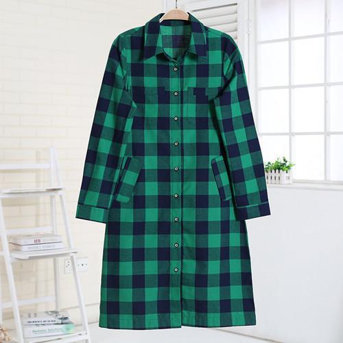 Long Plaid Shirt Dress