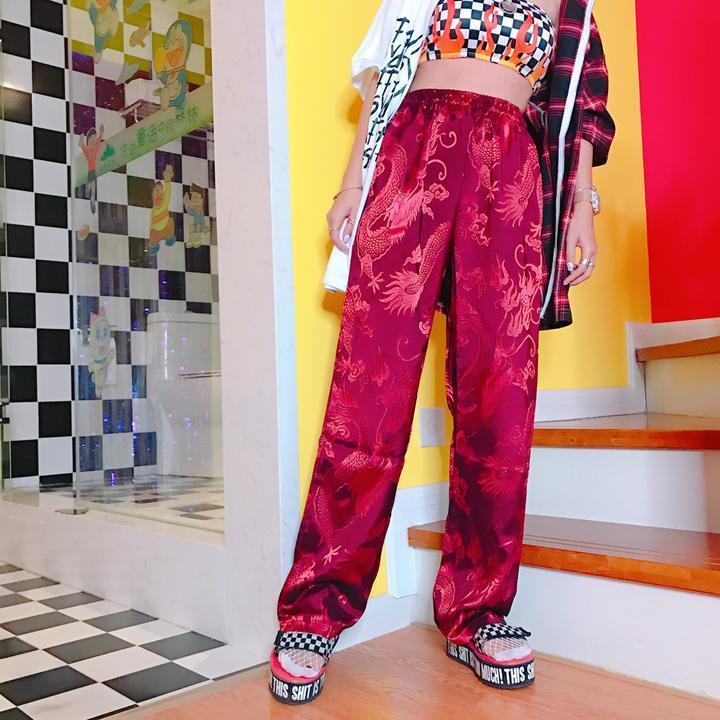 Dragon Phoenix Embroidered Trousers