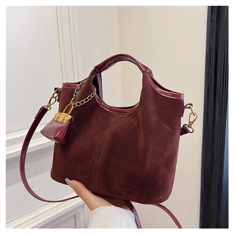 Women's Small PU Solid Color Streetwear Bucket Magnetic Buckle Bucket Bag