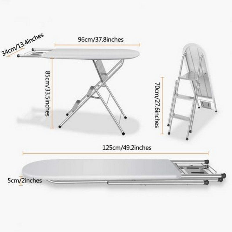 Folding Ironing Board Ladder Multi-Functional With 3-Steps Ladder