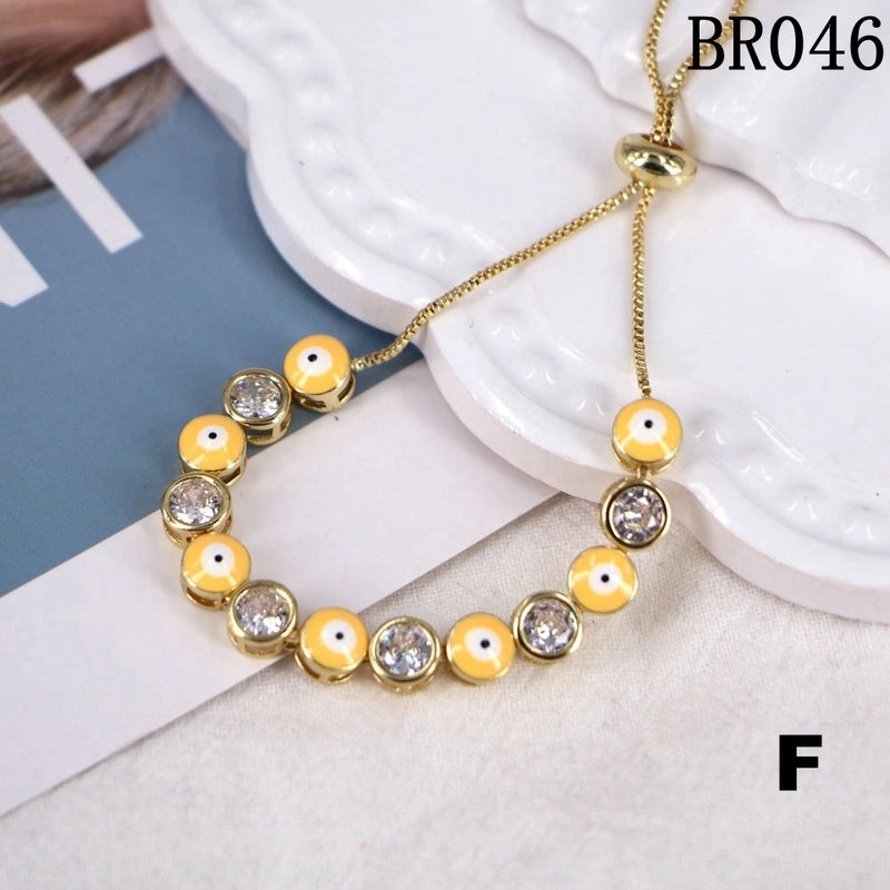 Copper Plating Geometric Artificial Gemstones Copper Bracelets