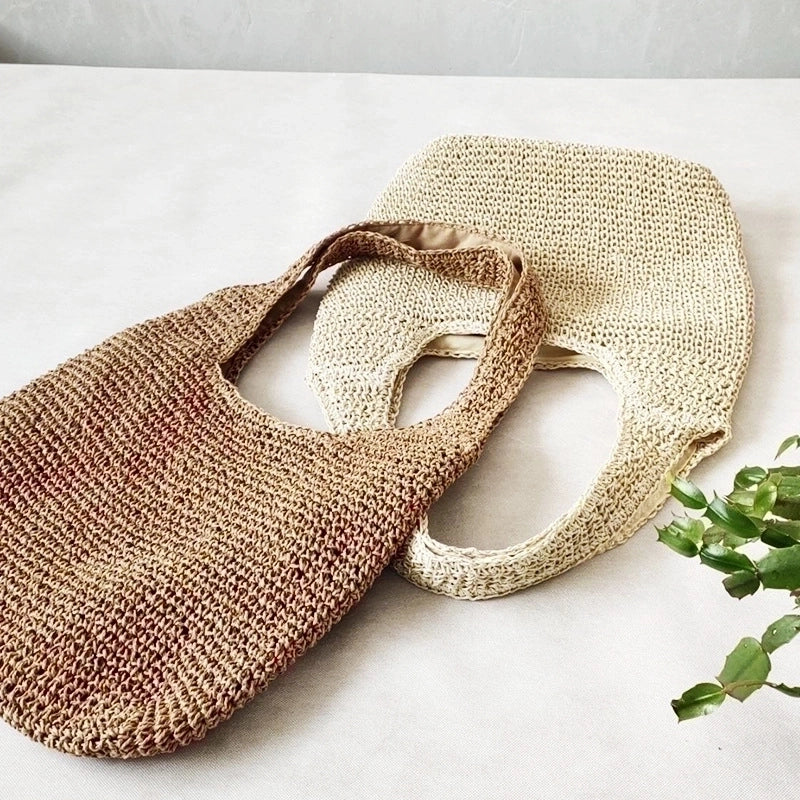 Women's Medium Summer Spring Straw Vacation Straw Bag