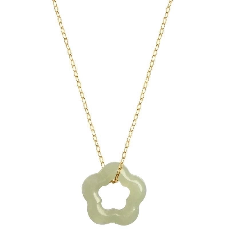Elegant Flower 304 Stainless Steel Jade Plating