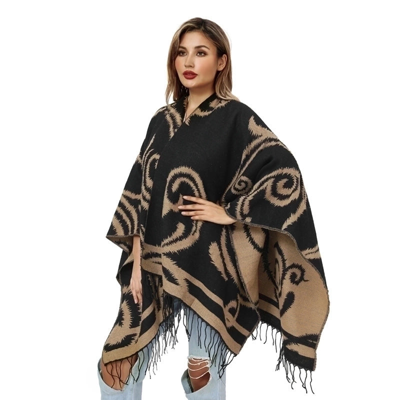 Women's Streetwear Geometric Imitation Cashmere Tassel Shawl