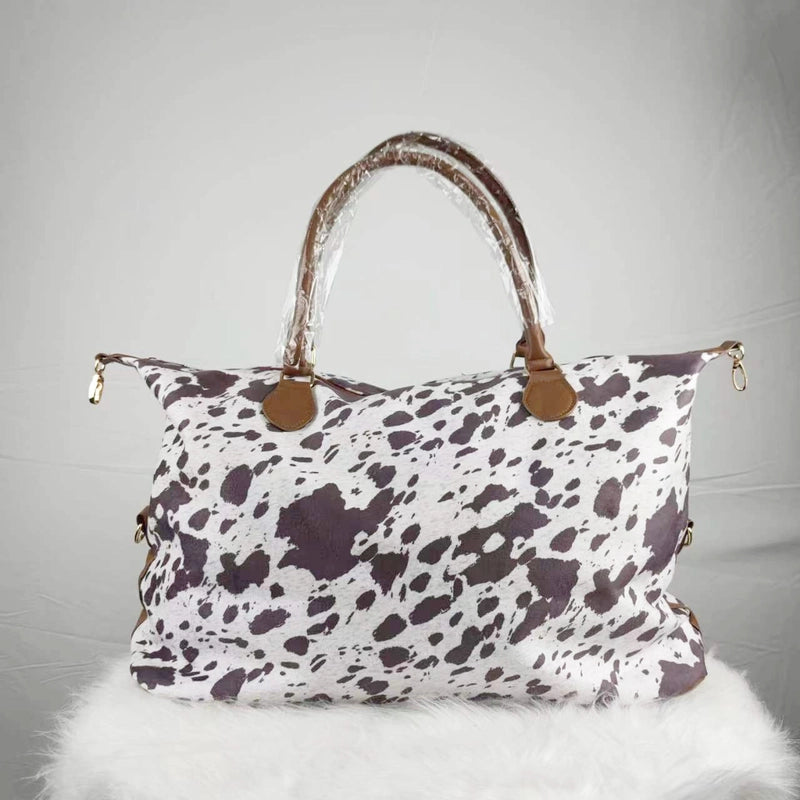 Unisex Large Polyester Geometric Vintage Style Streetwear Square Zipper Travel Bag