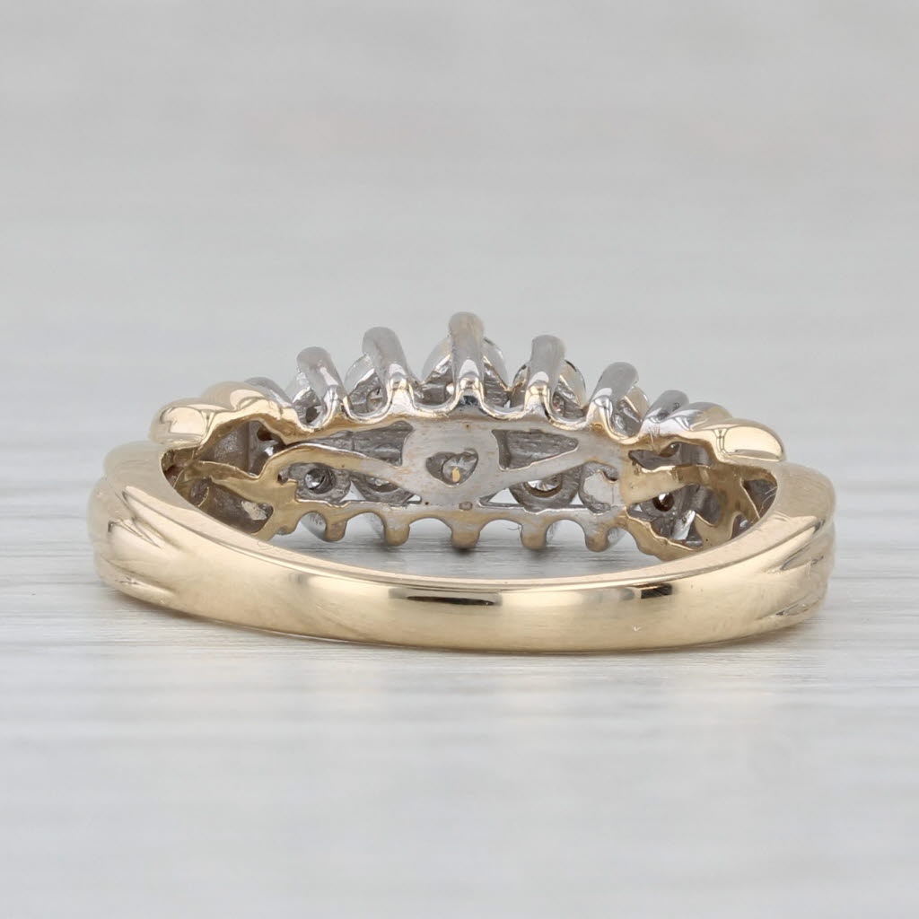 0.40ctw Diamond Tiered Rooftop Ring 14k Gold Size 7 Anniversary Bridal