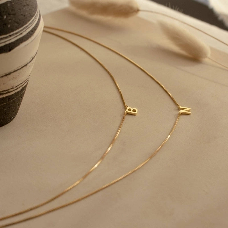 201 Stainless Steel 304 Stainless Steel Gold Plated Minimalist Letter Pendant Necklace