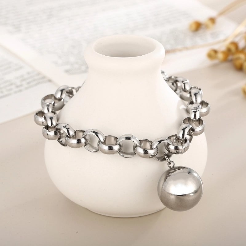 Hip-hop Geometric Stainless Steel Plating Bracelets Necklace
