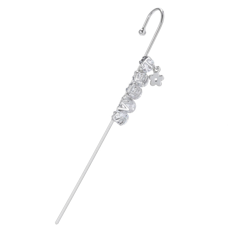 Cross-border Creative Piercing Jewelry Earrings Copper Inlaid Zircon Gold-plated Earrings Around Auricle Slash Ear Hanging