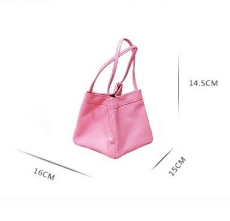 Women's Mini Pu Leather Solid Color Cute Magnetic Buckle Handbag
