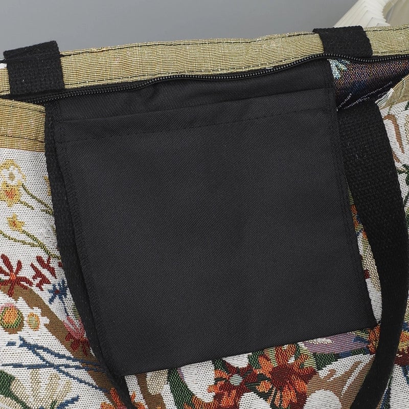 Women's Medium Canvas Animal Vacation Square Zipper Canvas Bag