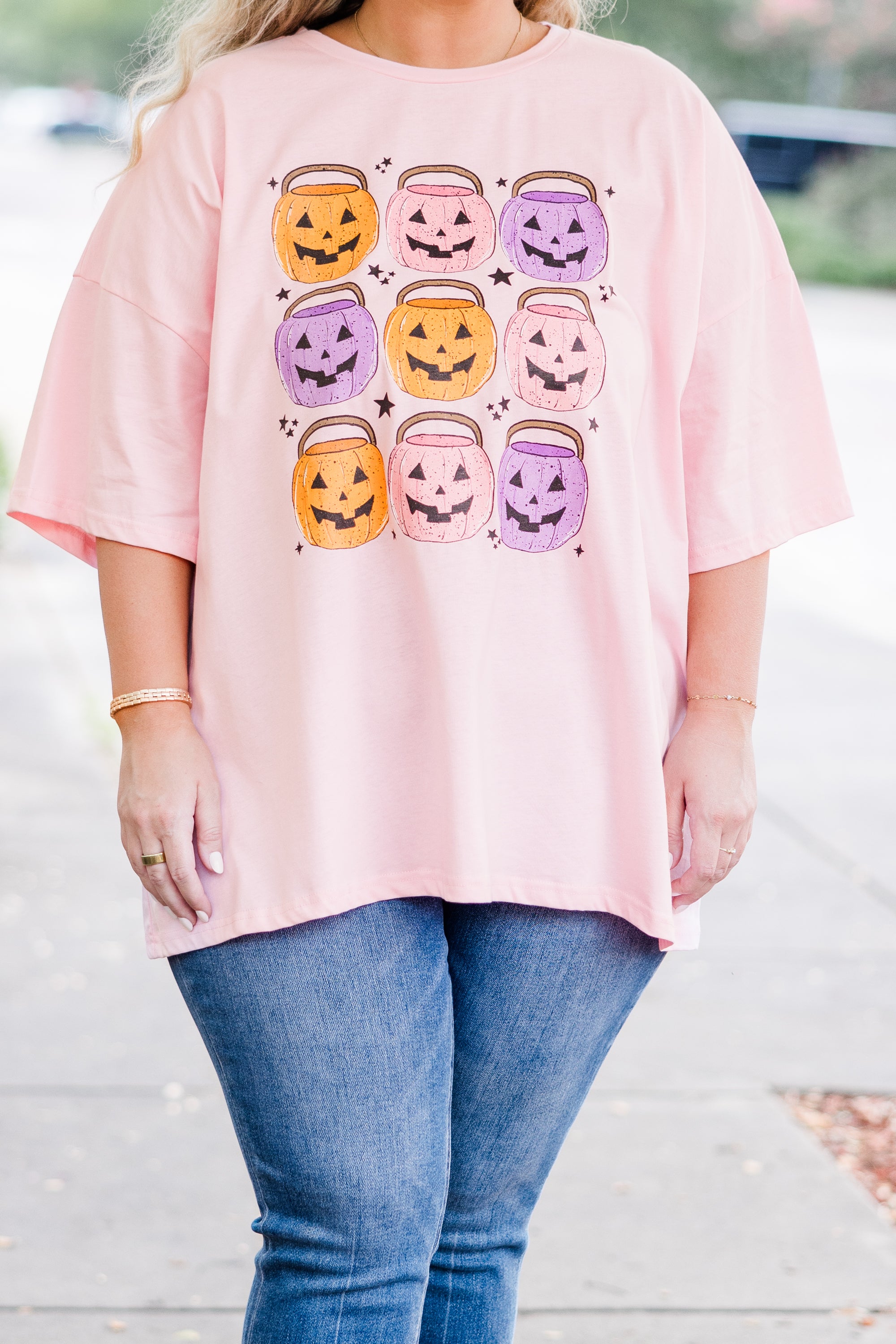 Only Treats Boyfriend Tee. Cream Pink