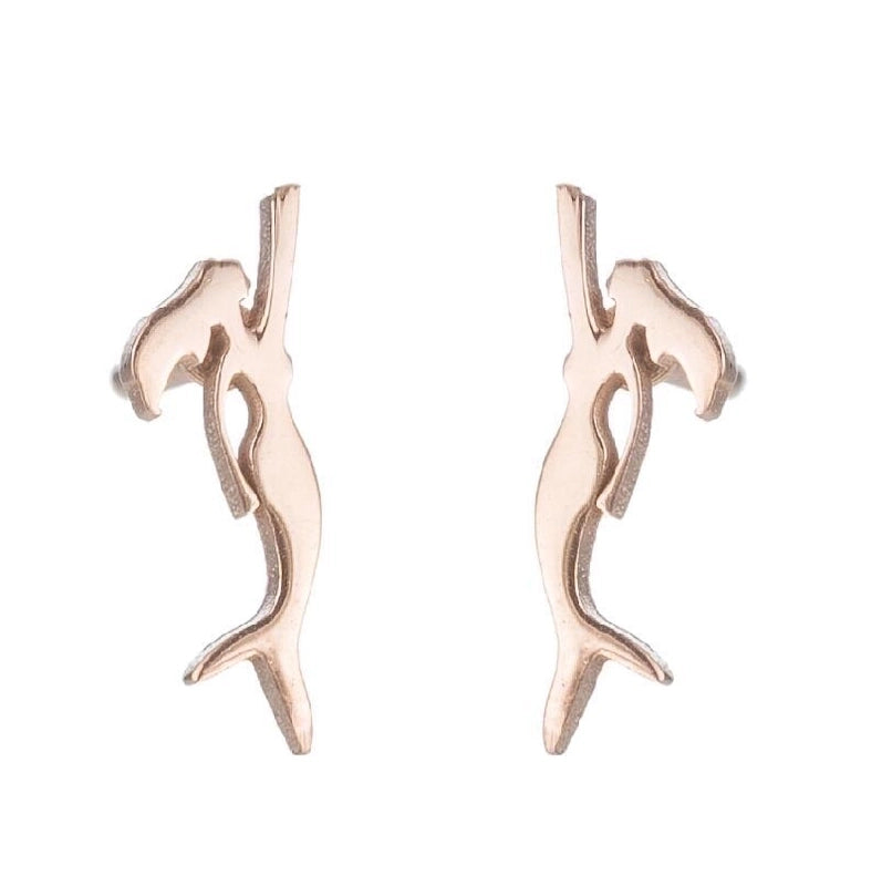 1 Pair Minimalist Animal Plating 304 Stainless Steel 18K Gold Plated Ear Studs