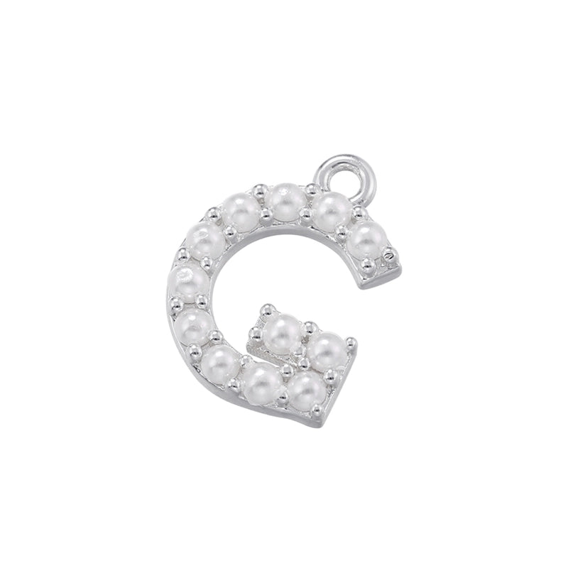 Casual Elegant Minimalist Letter Copper Plating Inlay Artificial Pearls 18k Gold Plated Charms