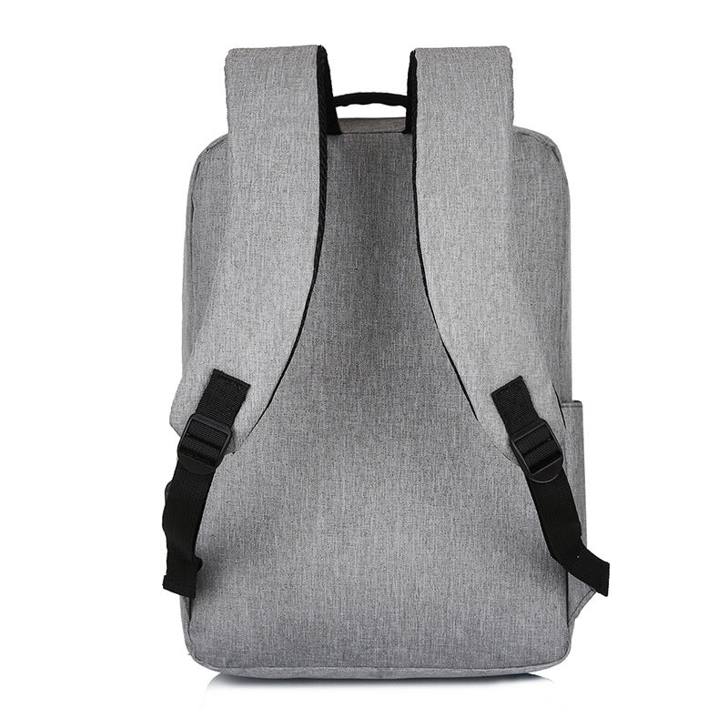 Business Solid Color Square Zipper Functional Backpack