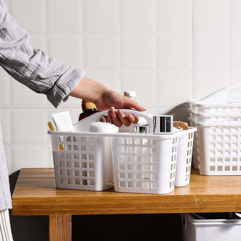 3 Compartment Storage Basket With Handle