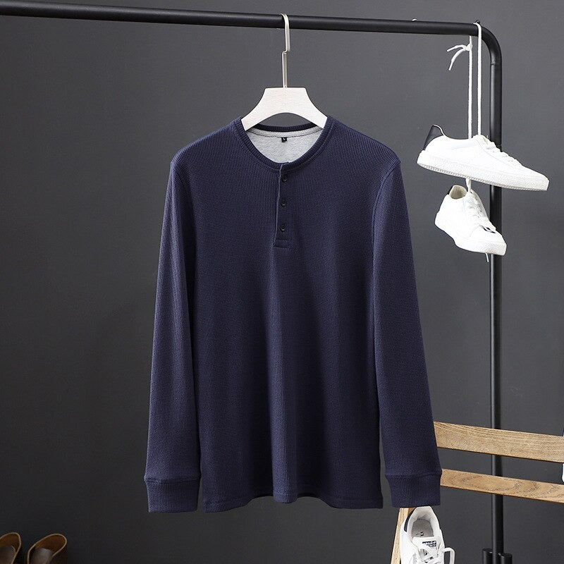 Textured Cotton Henley