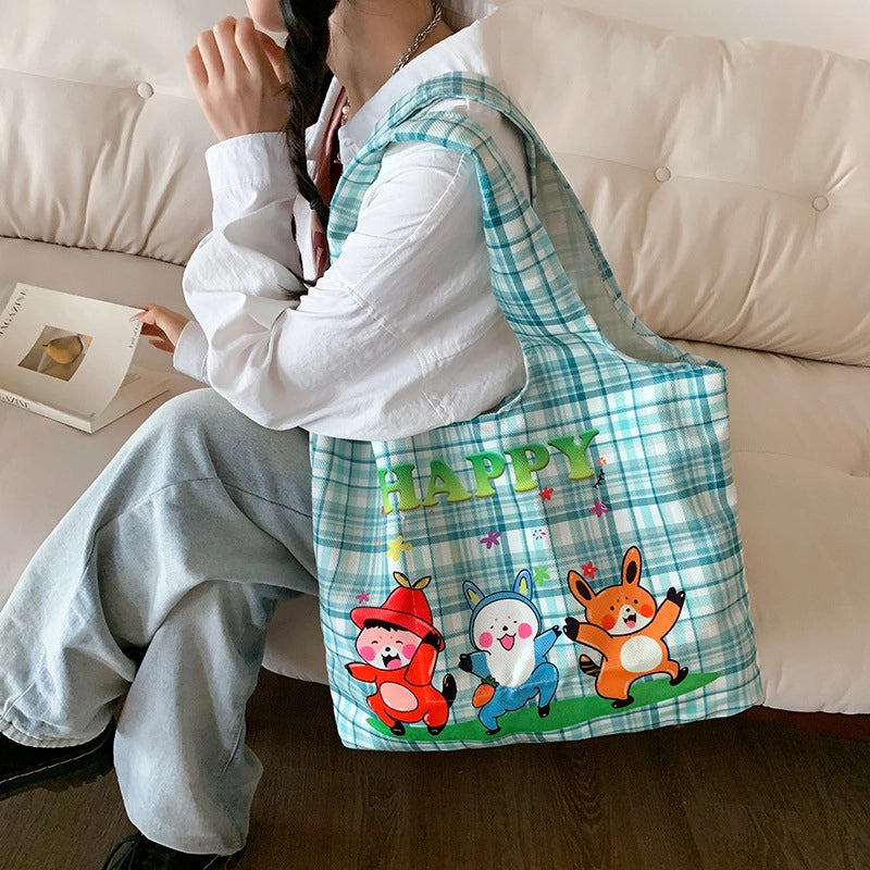 Women's Large Polyester Animal Letter Elegant Cute Streetwear Square Magnetic Buckle Tote Bag