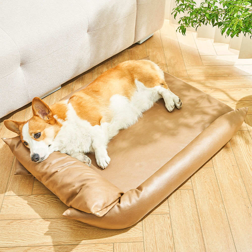 Technical Leather Waterproof Scratch Resistant Large Dog Bed