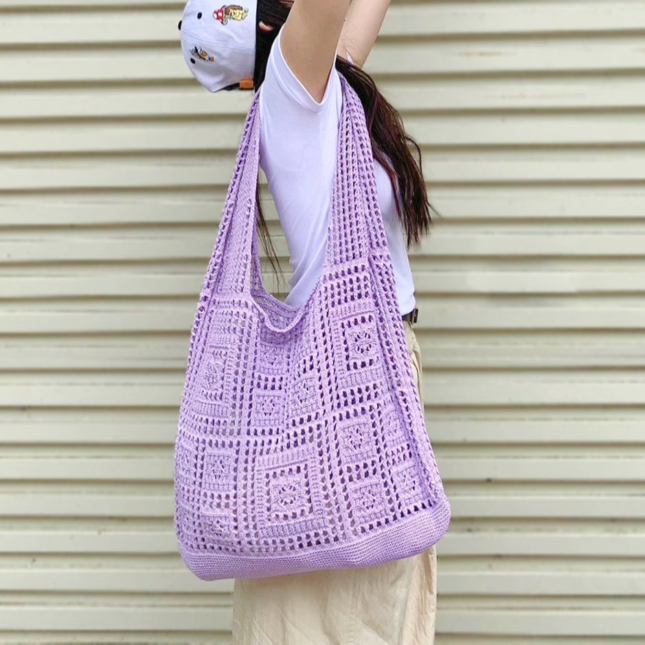Square Pattern Crochet Bag