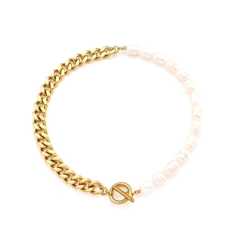 Basic Minimalist Classic Style Geometric 304 Stainless Steel 18K Gold Plated Necklace