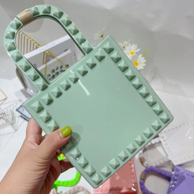 Women's Mini All Seasons Pvc Solid Color Fashion Square Open Handbag
