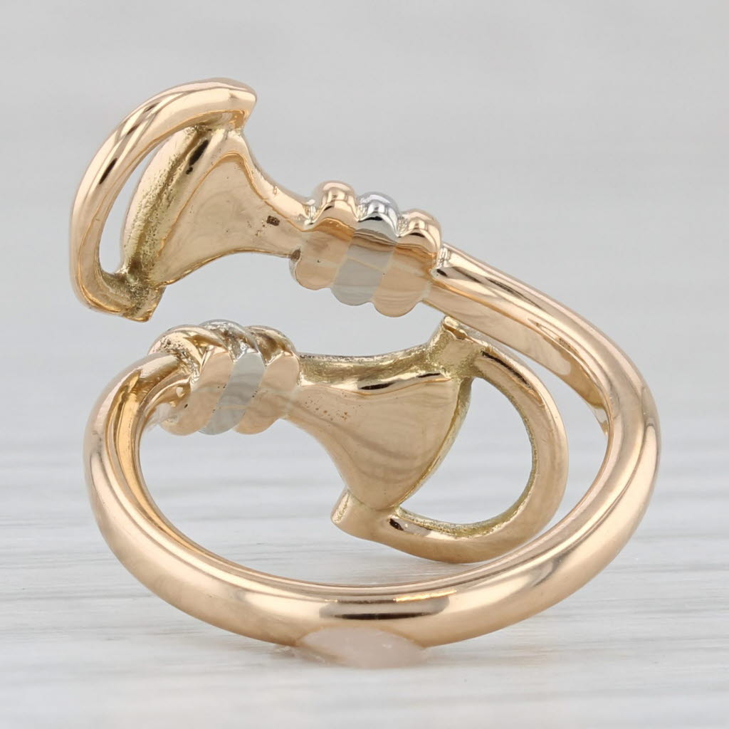 Bypass Adjustable Ring 18k Yellow Gold Size 4.5