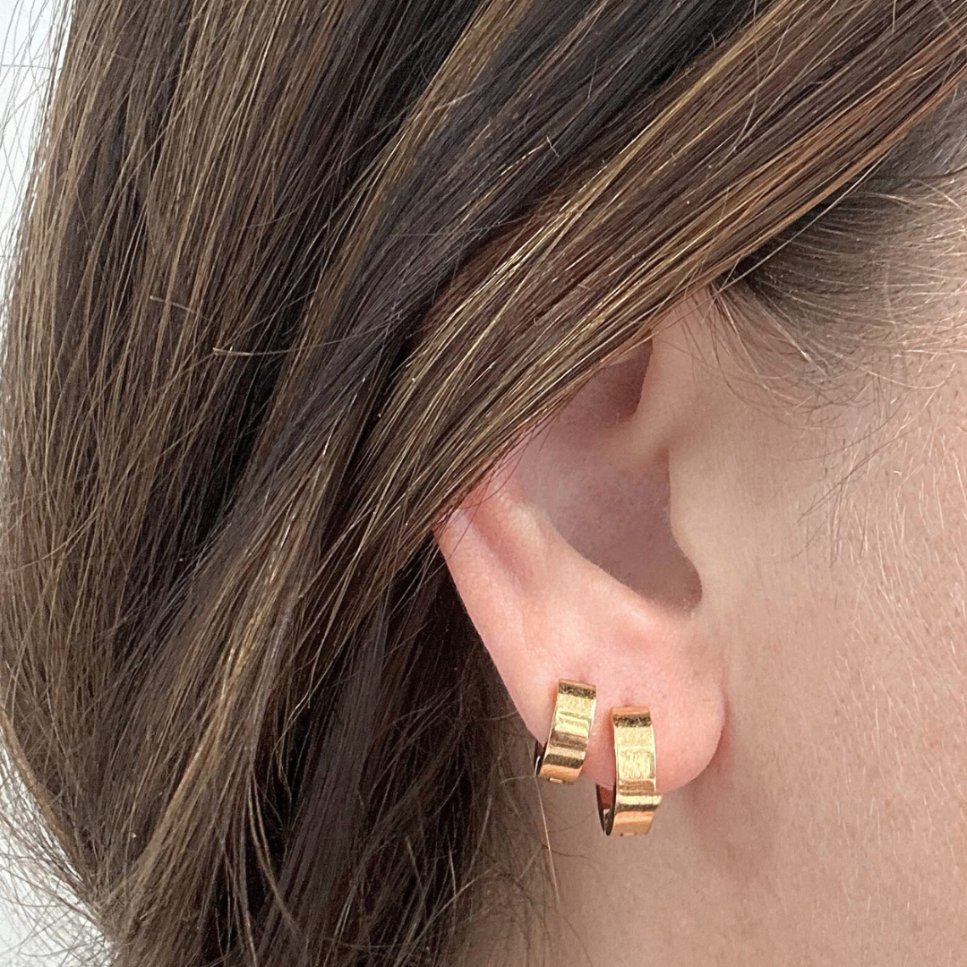 Baby edged hoops - Gold
