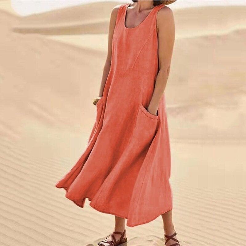 🔥 Last Day Promotion 49% OFF 🔥Women's Sleeveless Cotton Dress- Buy 2 Free Shipping