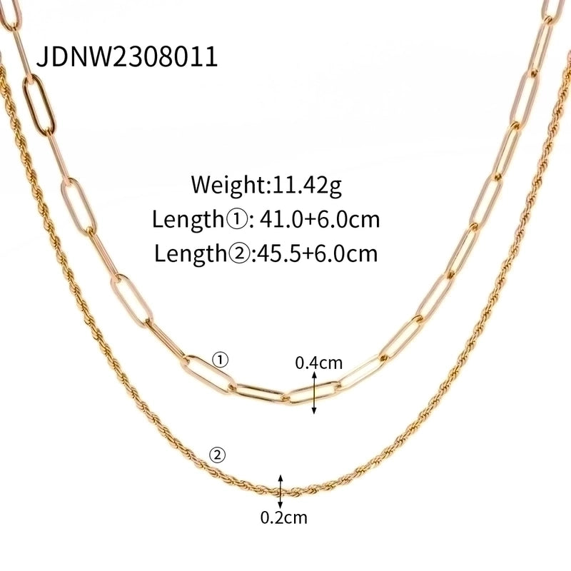 IG Style Solid Color Stainless Steel Plating Necklace