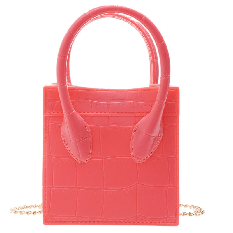 Women's Small All Seasons Pvc Solid Color Fashion Square Magnetic Buckle Handbag