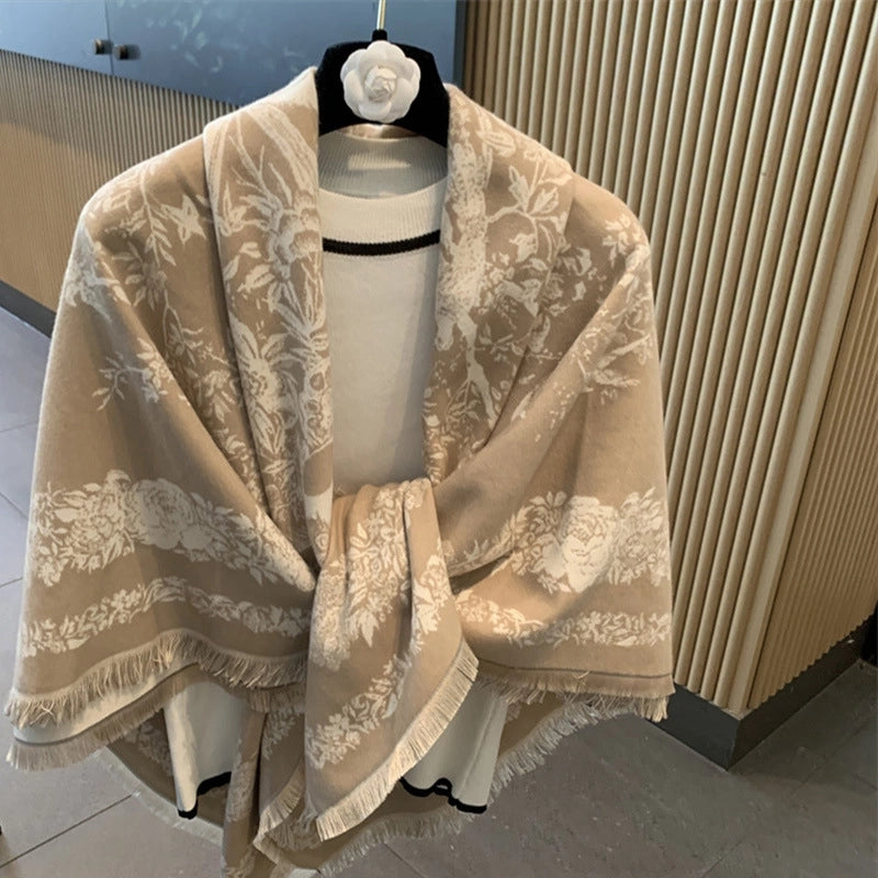 Women's Minimalist Classic Style Flower Rayon Polyester Scarf Shawl