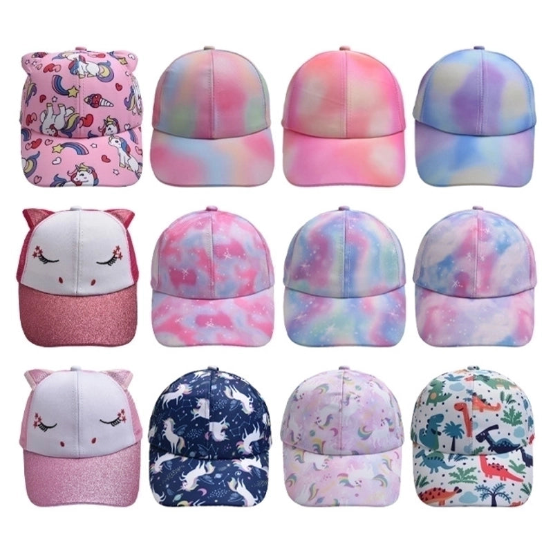 Children Unisex Basic Minimalist Gradient Color  Printing Ivy Cap