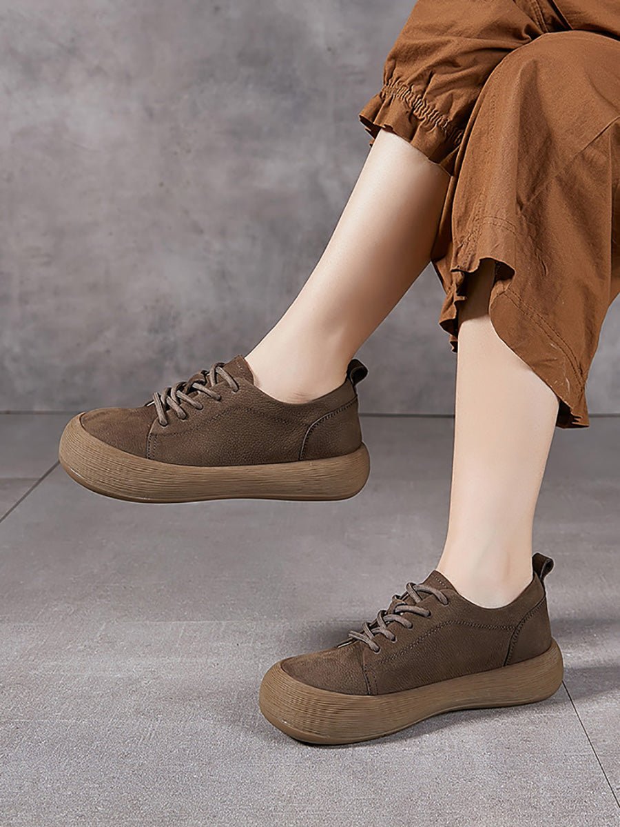 Women Summer Genuine Leather Strap Flat Shoes
