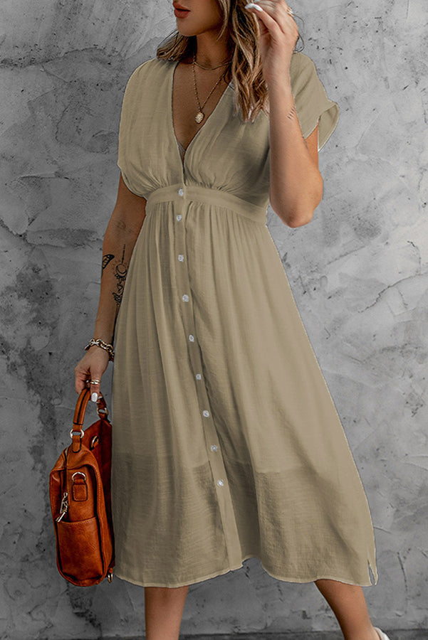 Bubbles At Brunch Button Up Midi Dress