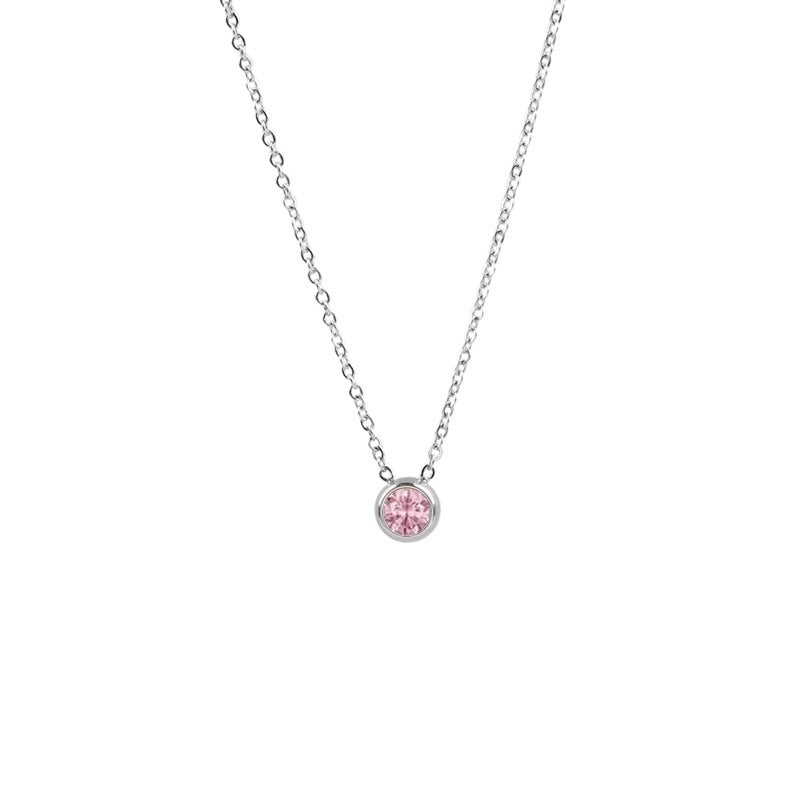 1 Piece Lady Round Stainless Steel Titanium Steel 18k Gold Plated Zircon Pendant Necklace