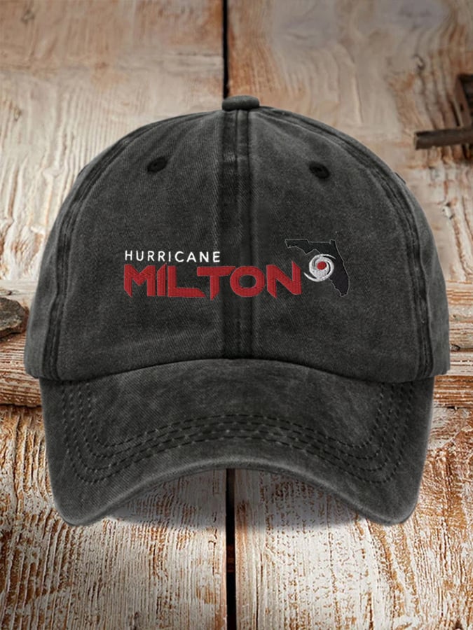 Hurricane Milton washed distressed hat for men and women