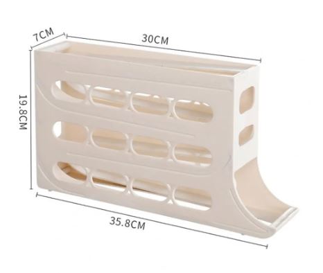 4-Layer Rolling Egg Rack Capacity Egg Storage Box For Fridge Space-Saving 30 Egg Organizer